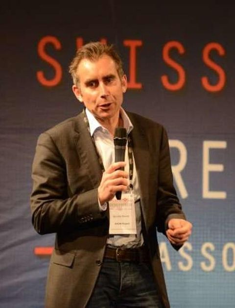 Benoît Morelle speaking on stage